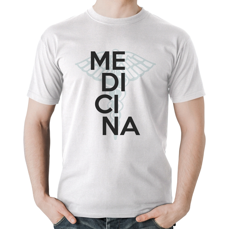 Camiseta Algodão Medicina Estudante - Branca
