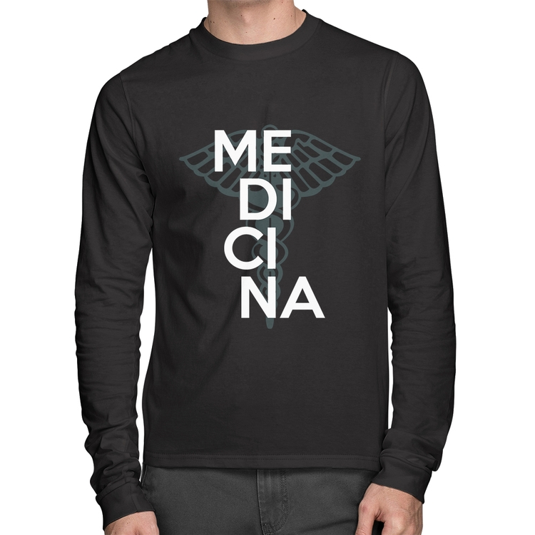 Camiseta Algodão Medicina Estudante Manga Longa