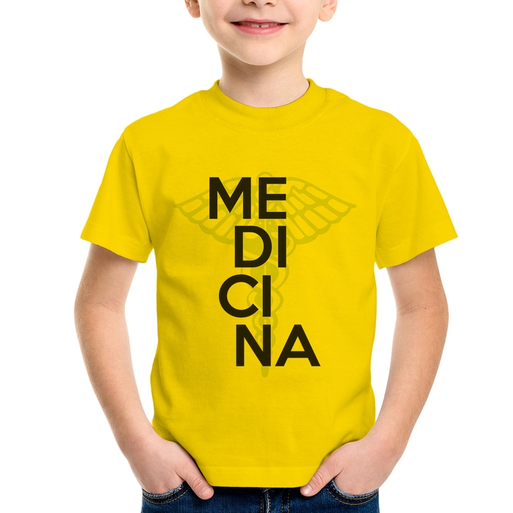 Camiseta Infantil Medicina Estudante - Amarela