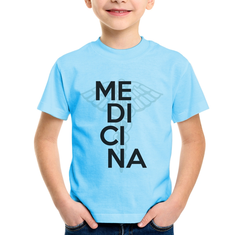 Camiseta Infantil Medicina Estudante - Azul Bebê