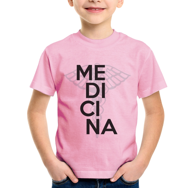 Camiseta Infantil Medicina Estudante - Rosa Bebê