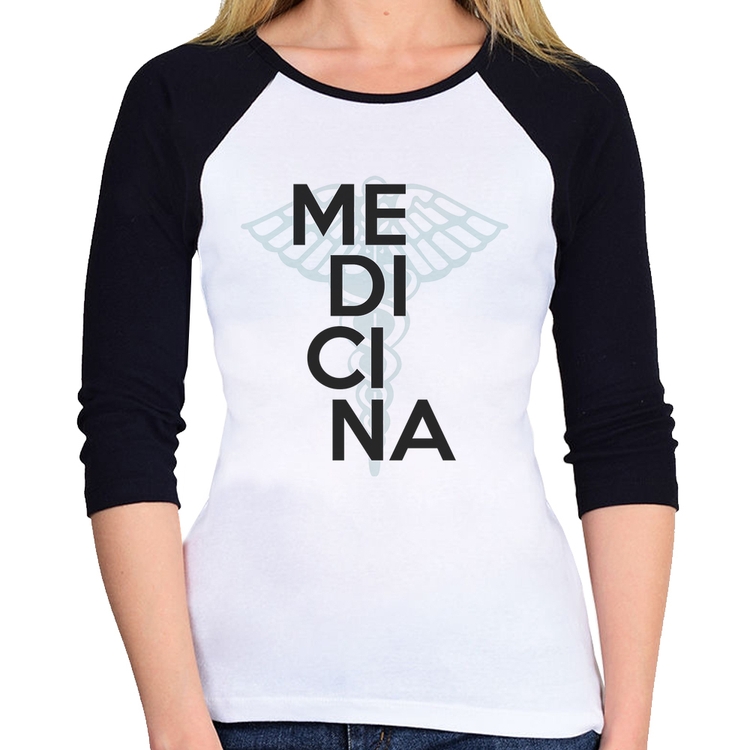 Baby Look Raglan Medicina Estudante Manga 3/4