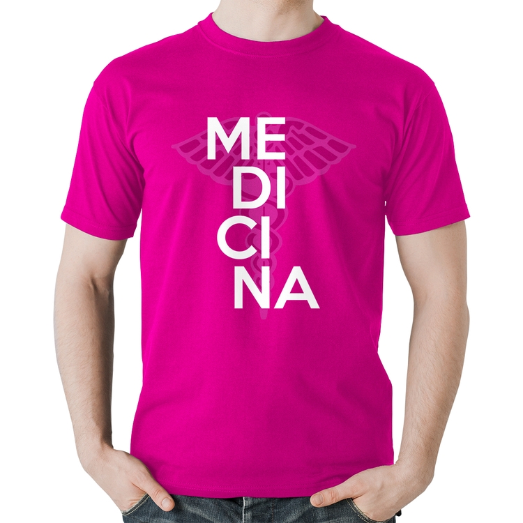 Camiseta Algodão Medicina Estudante - Rosa