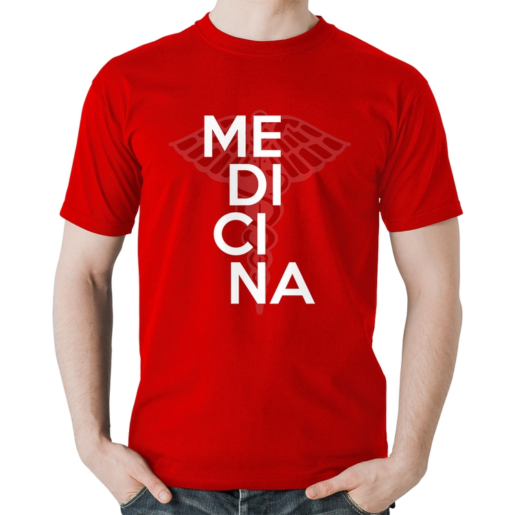 Camiseta Algodão Medicina Estudante - Vermelha