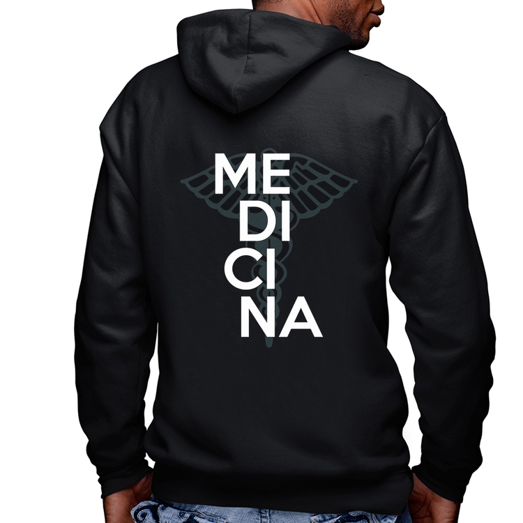 Blusa Moletom Medicina Estudante Masculina com Capuz e Zíper
