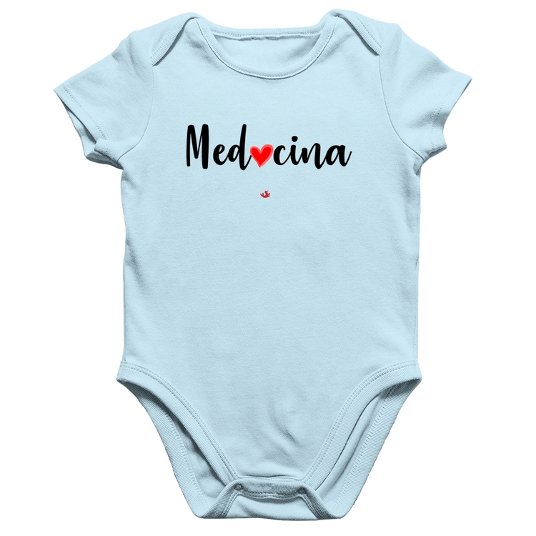 Body Bebê Algodão Medicina por amor - Azul Bebê