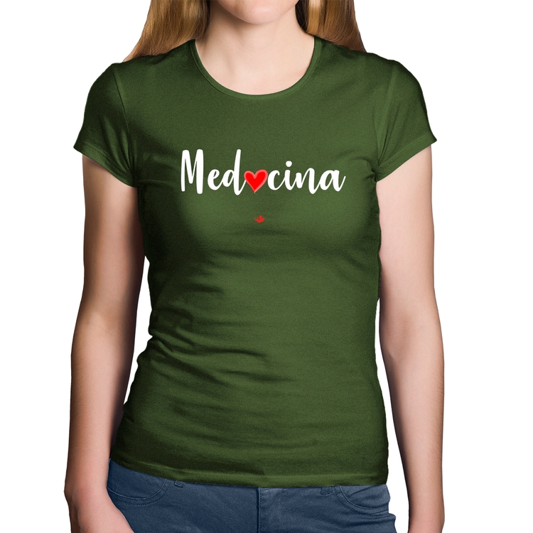 Baby Look Algodão Medicina por amor - Musgo