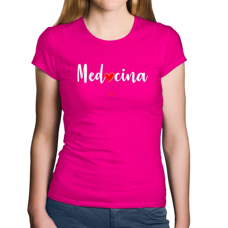 Baby Look Algodão Medicina por amor - Rosa