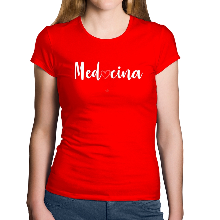 Baby Look Algodão Medicina por amor - Vermelha