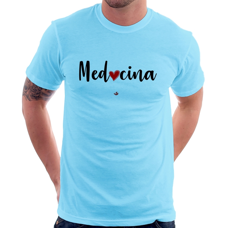 Camiseta Medicina por amor - Azul Bebê