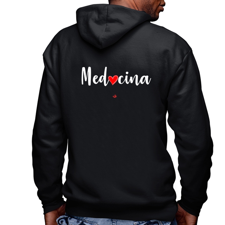 Blusa Moletom Medicina por amor Masculina com Capuz e Zíper