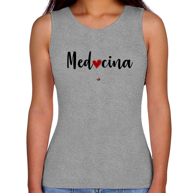 Regata Feminina Medicina por amor - Cinza
