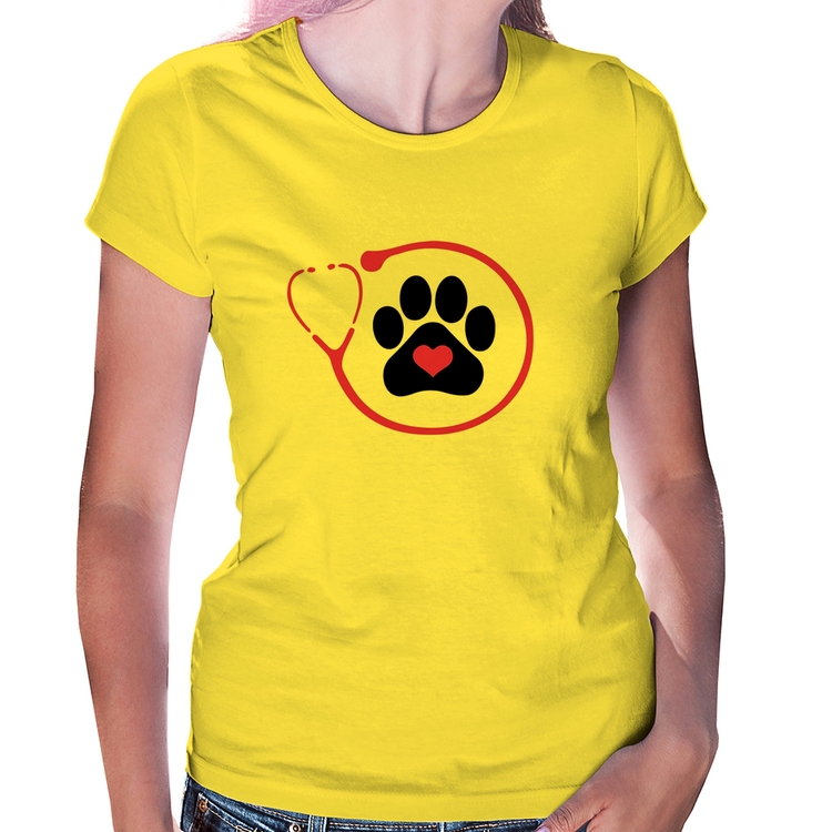 Baby Look Medicina Veterinária Patinha - Amarela