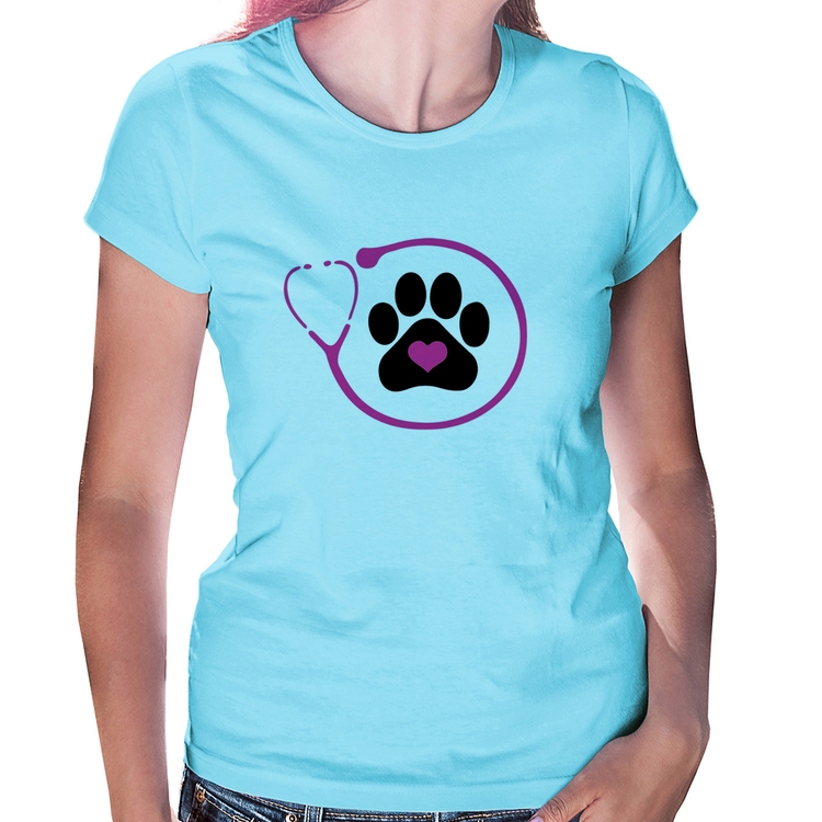 Baby Look Medicina Veterinária Patinha - Azul Bebê