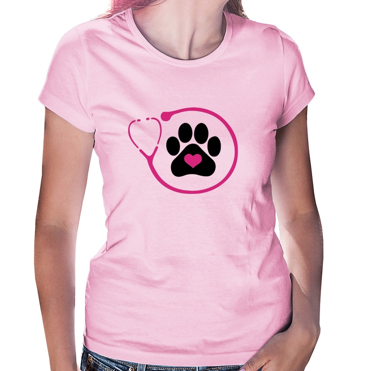 Baby Look Medicina Veterinária Patinha - Rosa Bebê