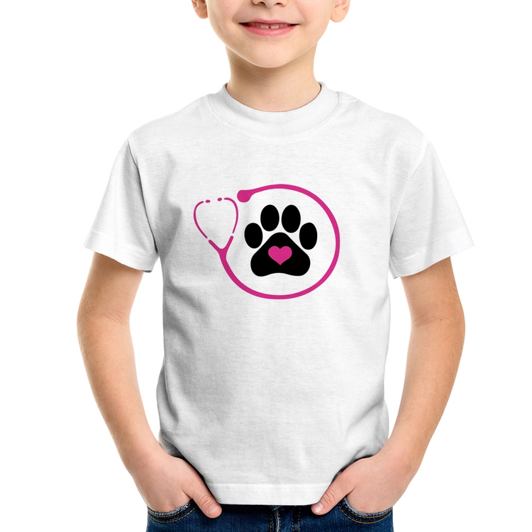 Camiseta Infantil Medicina Veterinária Patinha
