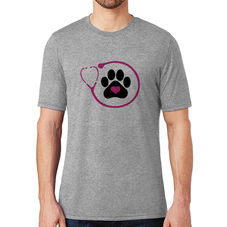 Camiseta Medicina Veterinária Patinha - Cinza