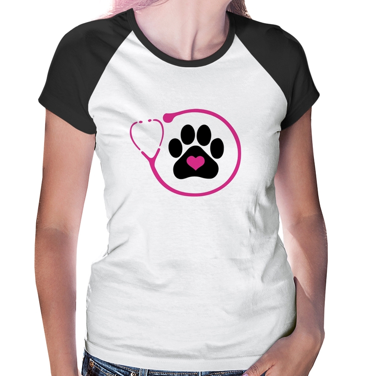 Baby Look Raglan Medicina Veterinária Patinha