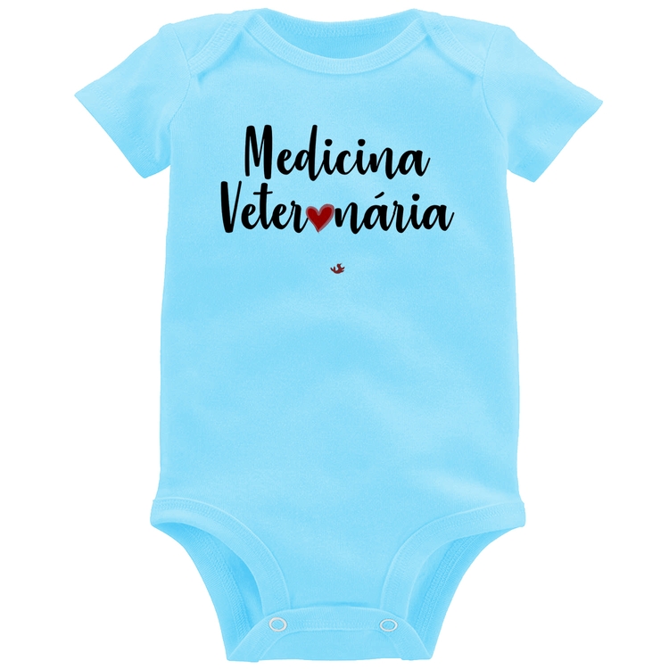 Body Bebê Medicina Veterinária por amor - Azul Bebê