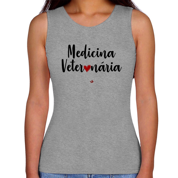 Regata Feminina Medicina Veterinária por amor - Cinza