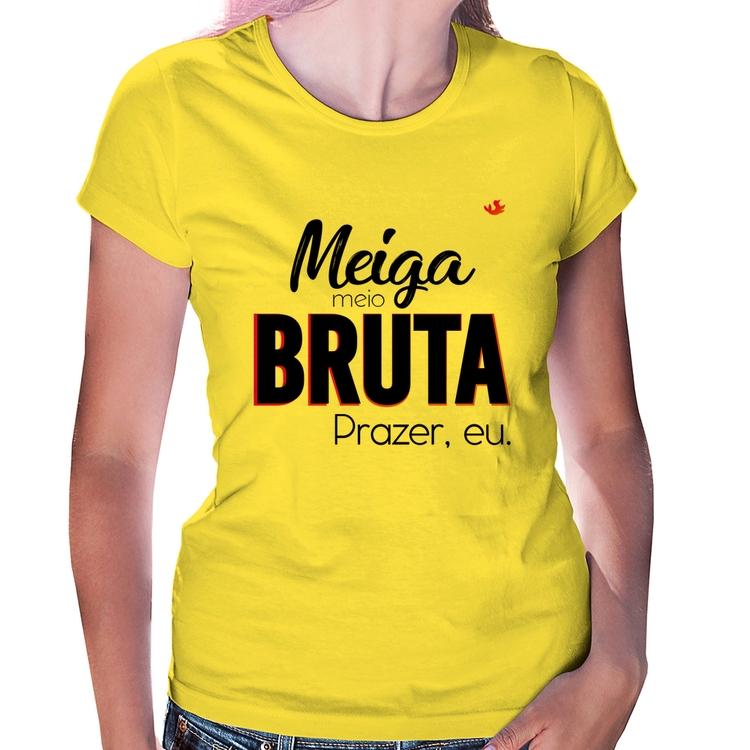 Baby Look Meiga meio bruta - Amarela