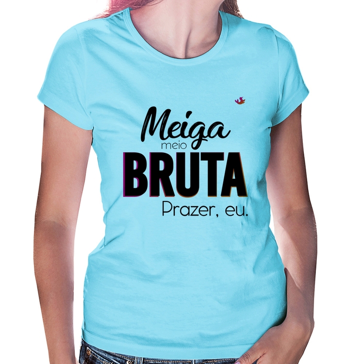 Baby Look Meiga meio bruta - Azul Bebê