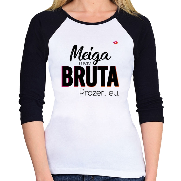 Baby Look Raglan Meiga meio bruta Manga 3/4