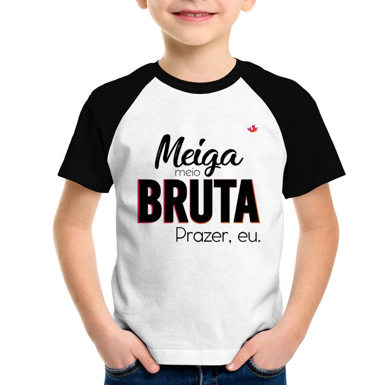 Camiseta Raglan Infantil Meiga meio bruta
