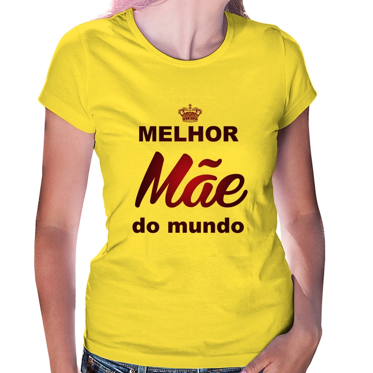 Baby Look Melhor mãe do mundo - Amarela