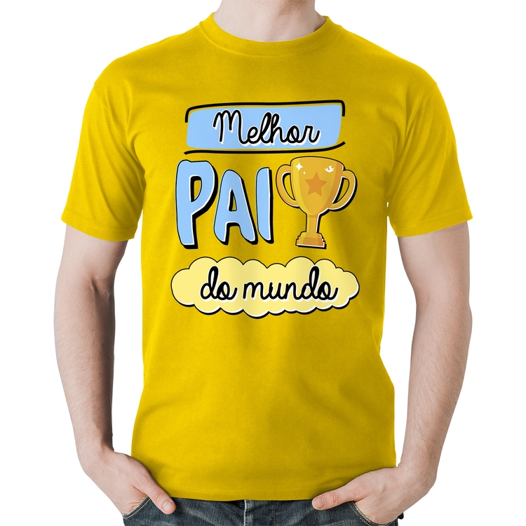 Camiseta Algodão Melhor pai do mundo - Amarela