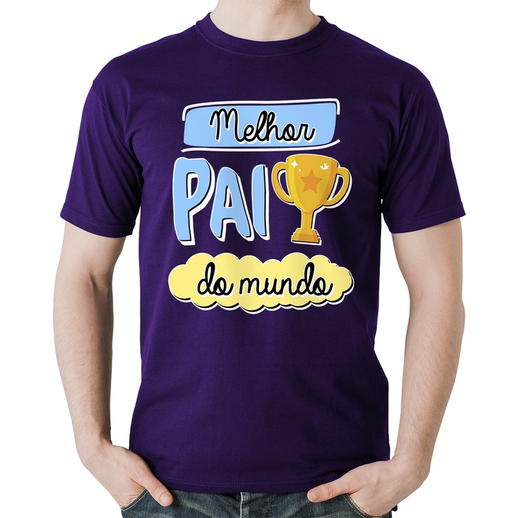 Camiseta Algodão Melhor pai do mundo - Roxa