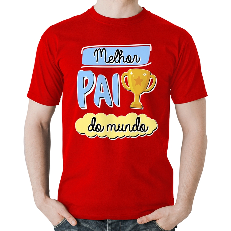 Camiseta Algodão Melhor pai do mundo - Vermelha