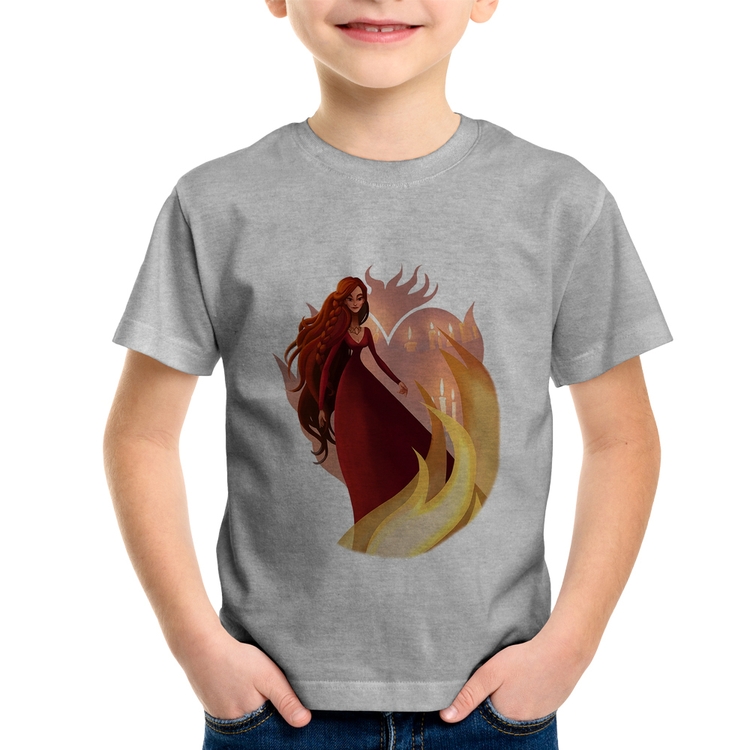 Camiseta Infantil Melisandre Art - Cinza