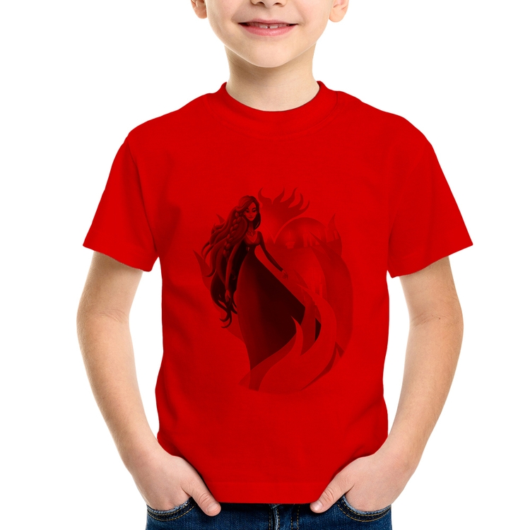 Camiseta Infantil Melisandre Art - Vermelha