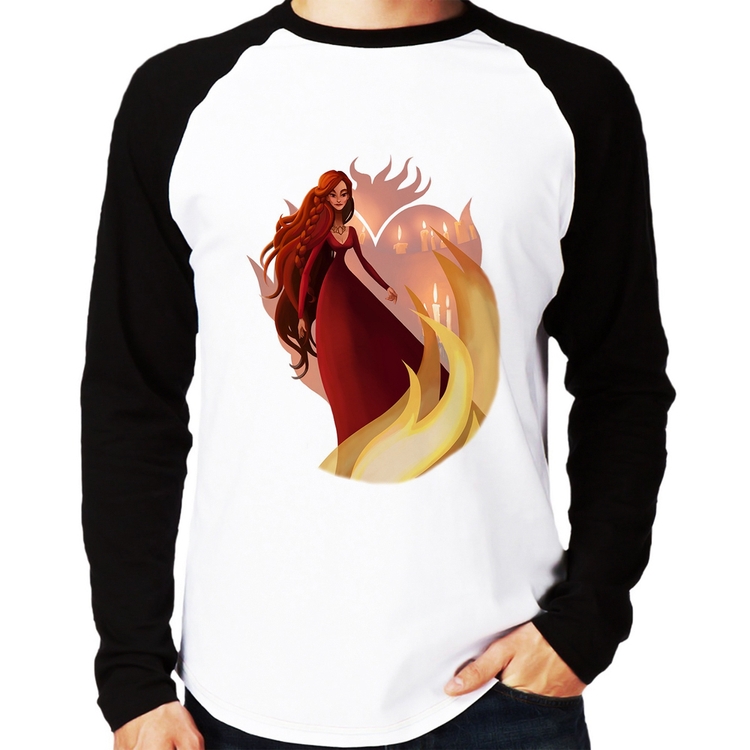 Camiseta Raglan Melisandre Art Manga Longa