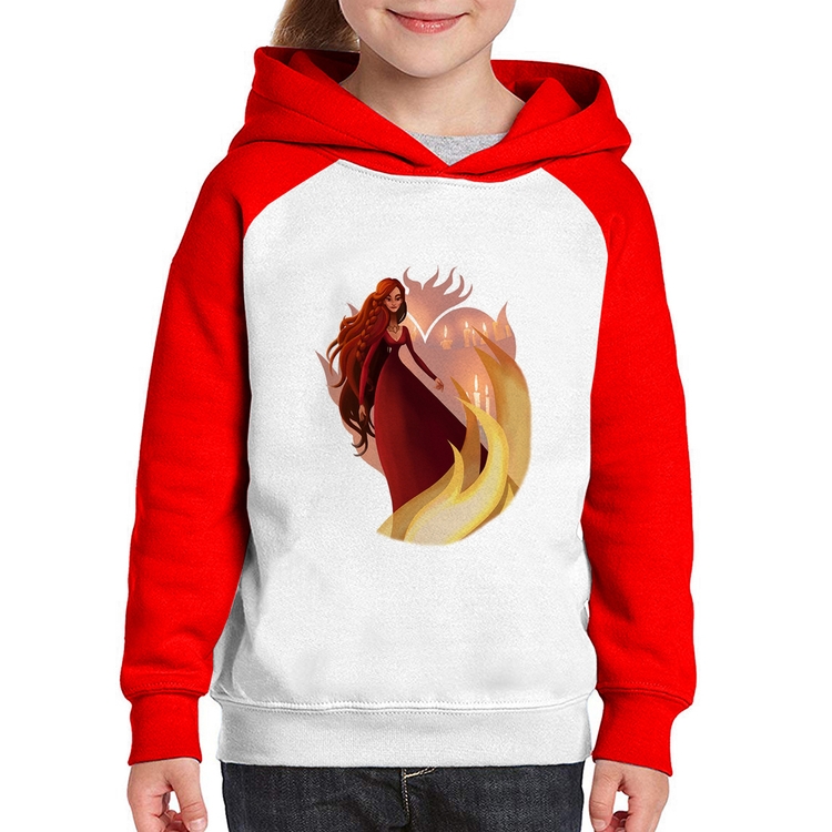 Moletom Infantil Melisandre Art - Branco/Vermelho