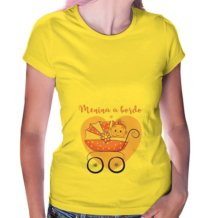 Baby Look Menina a bordo - Amarela