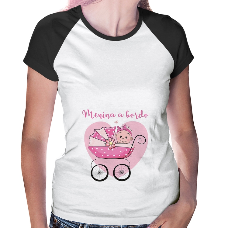 Baby Look Raglan Menina a bordo