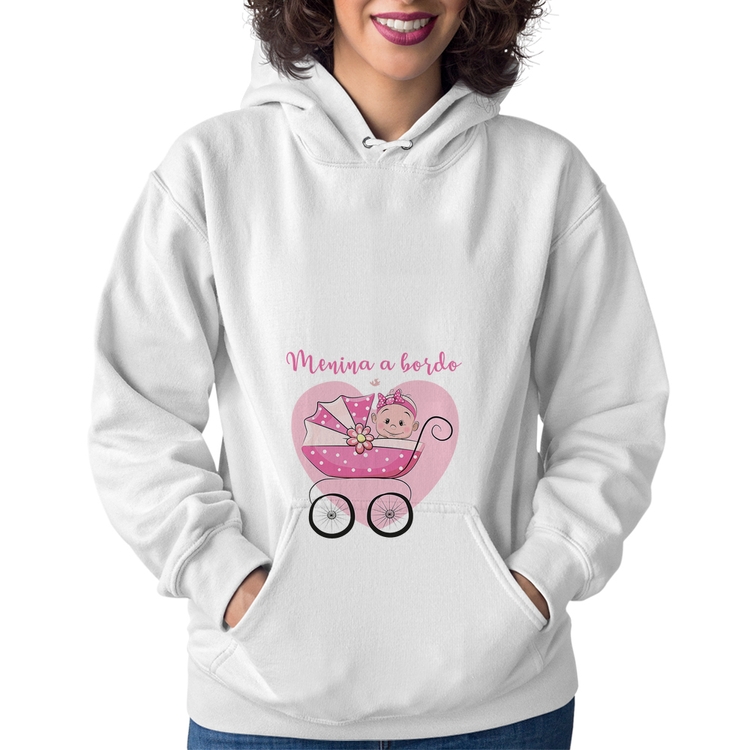 Moletom Feminino Menina a bordo - Branco