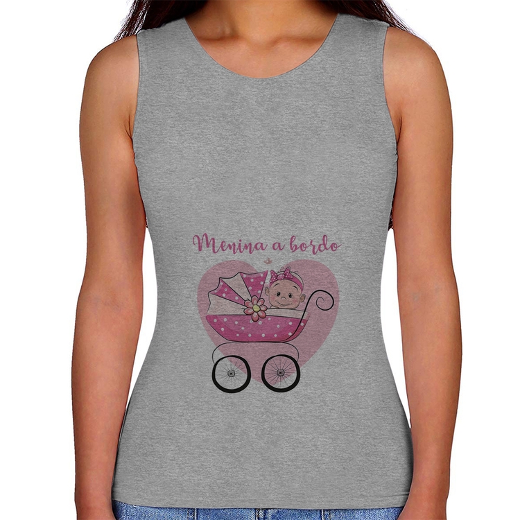 Regata Feminina Menina a bordo - Cinza