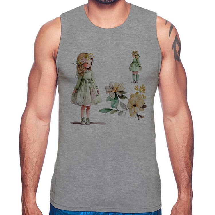 Regata Meninas e Flores - Cinza