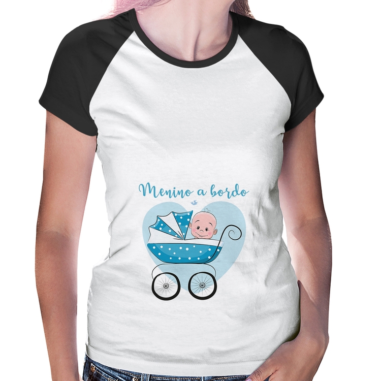 Baby Look Raglan Menino a bordo
