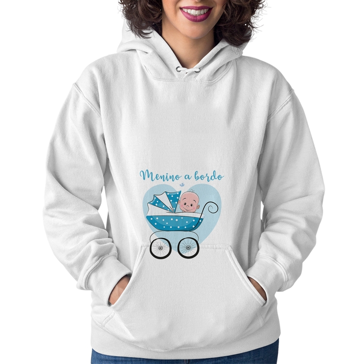 Moletom Feminino Menino a bordo - Branco