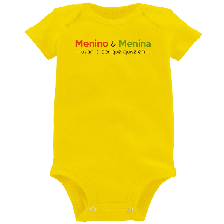 Body Bebê Menino e menina usam a cor que quiserem - Amarelo