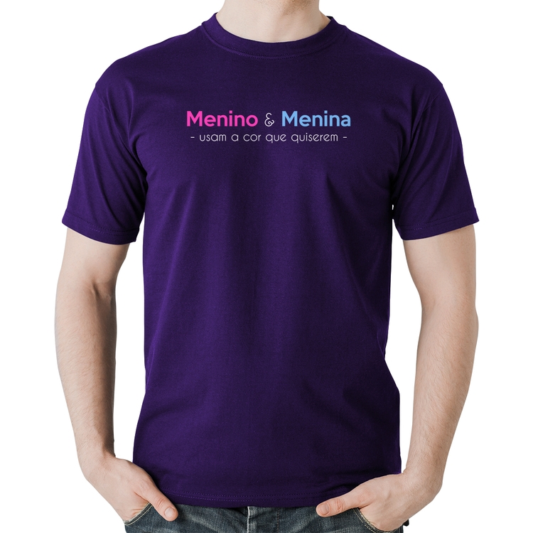 Camiseta Algodão Menino e menina usam a cor que quiserem - Roxa