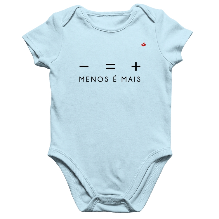 Body Bebê Algodão Menos é Mais - Azul Bebê