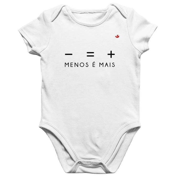 Body Bebê Algodão Menos é Mais - Branco