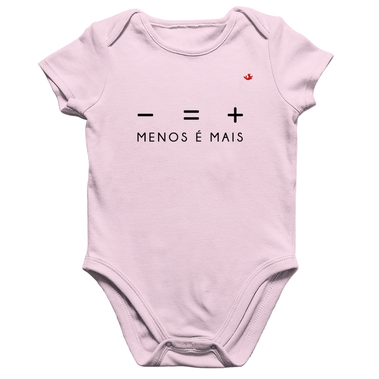 Body Bebê Algodão Menos é Mais - Rosa Bebê