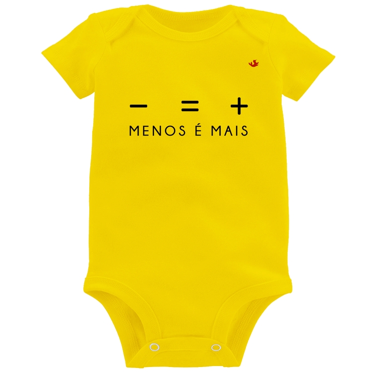 Body Bebê Menos é Mais - Amarelo