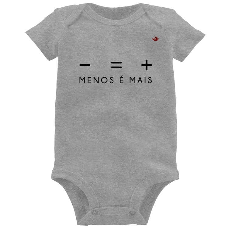 Body Bebê Menos é Mais - Cinza